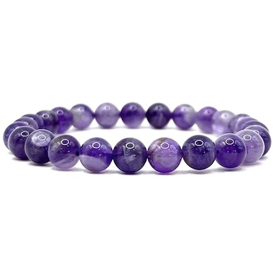 8mm Chevron Amethyst Beaded Bracelet